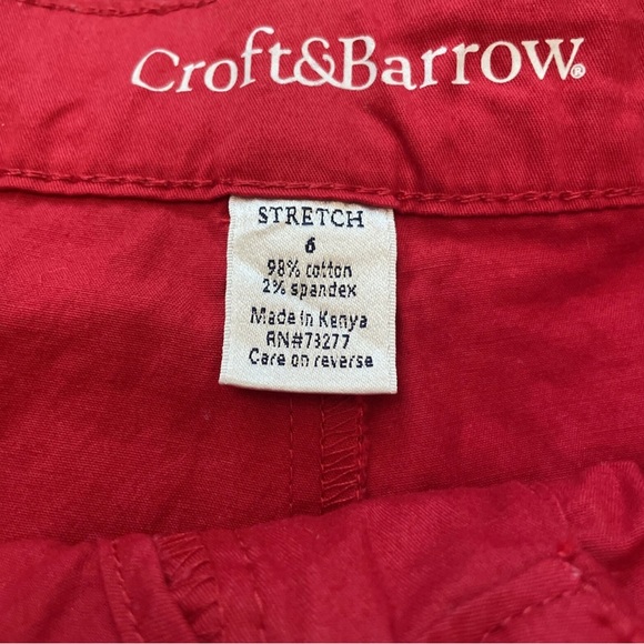 NWT Croft & Barrow Red Mid Rise Classic Fit Skort Stretch Women Size 6 - Picture 4 of 4